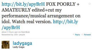 Illustration for article titled Lady Gaga Unhappy With Fox's Editing Of Her American Idol Performance
